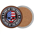 Land Of The Free American Skull Novelty Circle Coaster Set of 4 CC-1842