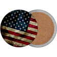 Dark American Flag Novelty Circle Coaster Set of 4 CC-1847