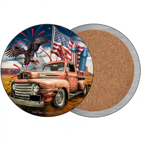 Eagle Rusty Truck Novelty Circle Coaster Set of 4 CC-1861