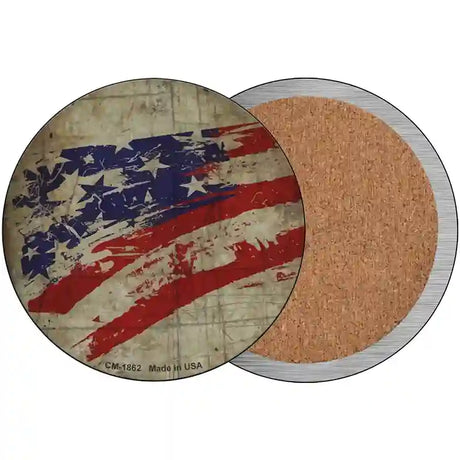 Distressed American Flag Novelty Circle Coaster Set of 4 CC-1862