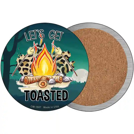 Lets Get Toasted Novelty Circle Coaster Set of 4