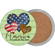 America Land Of The Free Hearts Novelty Circle Coaster Set of 4