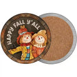 Happy Fall Yall Scarecrow Novelty Circle Coaster Set of 4