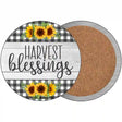 Harvest Blessings Novelty Circle Coaster Set of 4