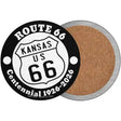 Kansas Route 66 Centennial Novelty Circle Coaster Set of 4