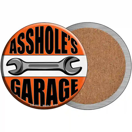 Assholes Garage Novelty Circle Coaster Set of 4