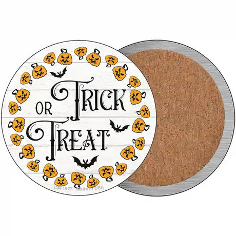 Trick Or Treat Pumpkin Ring Novelty Circle Coaster Set of 4