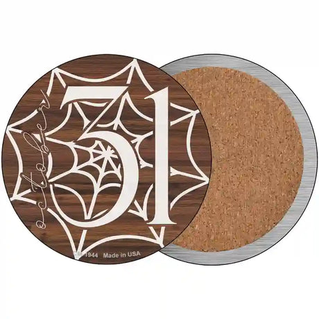 October 31st Spiderweb Novelty Circle Coaster Set of 4