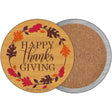 Happy Thanksgiving Novelty Circle Coaster Set of 4