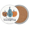 Happy Thanksgiving Pumpkins Novelty Circle Coaster Set of 4