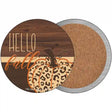 Hello Fall Pumpkin Novelty Circle Coaster Set of 4