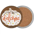 Pumpkin Welcome Novelty Circle Coaster Set of 4