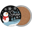 Snowman Let It Snow Novelty Circle Coaster Set of 4