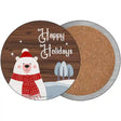 Happy Holidays Polar Bear Novelty Circle Coaster Set of 4