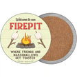 Welcome to our Firepit Novelty Circle Coaster Set of 4