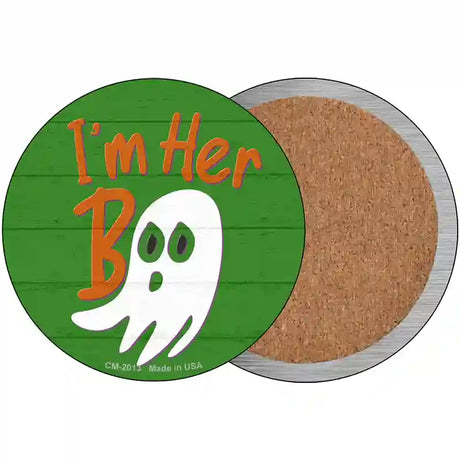 Im Her Boo Green Novelty Circle Coaster Set of 4