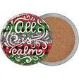 All Is Calm Christmas Novelty Circle Coaster Set of 4