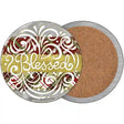 Blessed Christmas Novelty Circle Coaster Set of 4