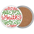 Faith Christmas Novelty Circle Coaster Set of 4