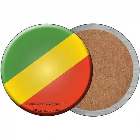 Congo Brazzaville Country Novelty Circle Coaster Set of 4