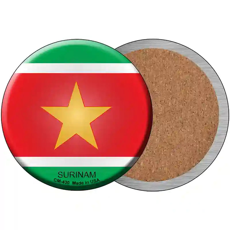 Surinam Country Novelty Circle Coaster Set of 4