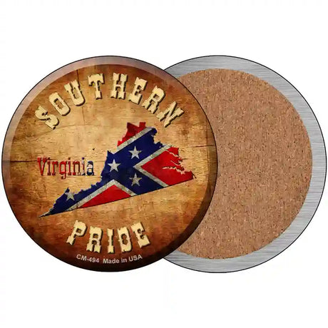 Southern Pride Virginia Novelty Circle Coaster Set of 4