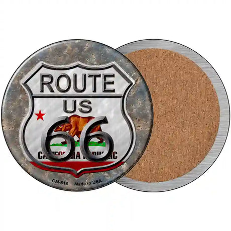 California Route 66 Novelty Circle Coaster Set of 4