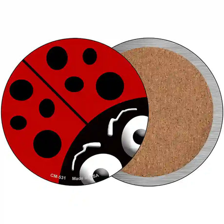 Lady Bug Novelty Circle Coaster Set of 4