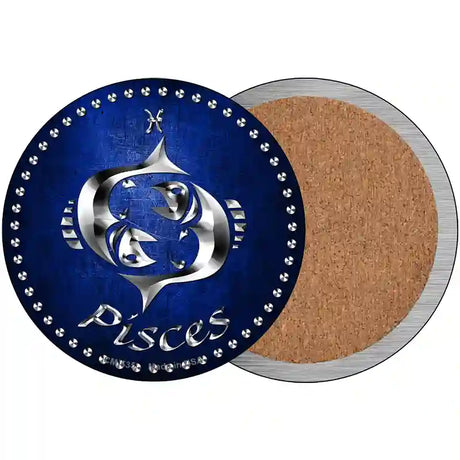 Pisces Novelty Circle Coaster Set of 4