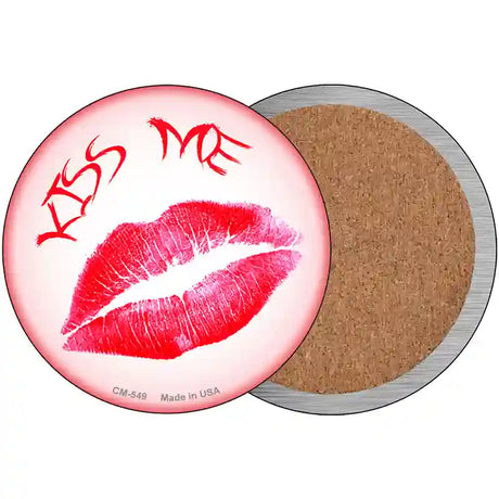 Kiss Me Novelty Circle Coaster Set of 4