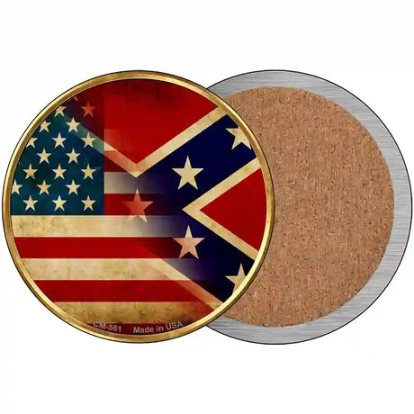 American Confederate Flag Novelty Circle Coaster Set of 4