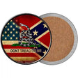 American Confederate Dont Tread On Me Novelty Circle Coaster Set of 4