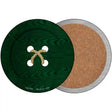 Green Button Novelty Circle Coaster Set of 4