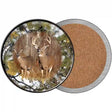 Deer On Camo Novelty Circle Coaster Set of 4