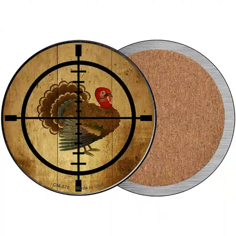 Turkey Hunter Novelty Circle Coaster Set of 4