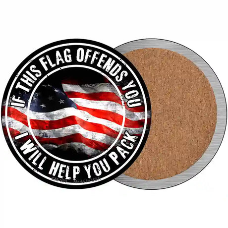 This Flag Offends You Novelty Circle Coaster Set of 4