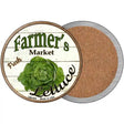 Farmers Market Lettuce Novelty Circle Coaster Set of 4