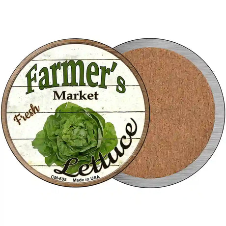 Farmers Market Lettuce Novelty Circle Coaster Set of 4