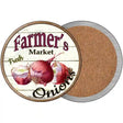 Farmers Market Onions Novelty Circle Coaster Set of 4