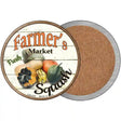 Farmers Market Squash Novelty Circle Coaster Set of 4