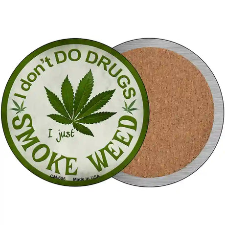 Smoke Weed Novelty Circle Coaster Set of 4