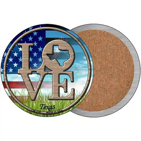 Love Texas Novelty Circle Coaster Set of 4