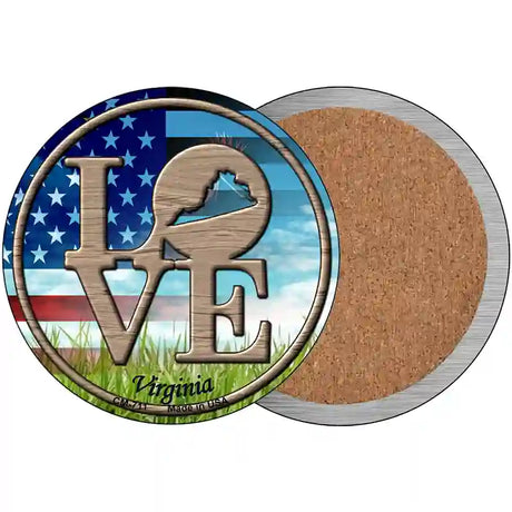 Love Virginia Novelty Circle Coaster Set of 4