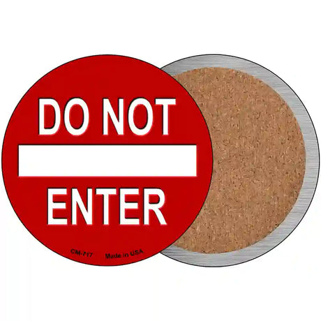 Do Not Enter Red Novelty Circle Coaster Set of 4