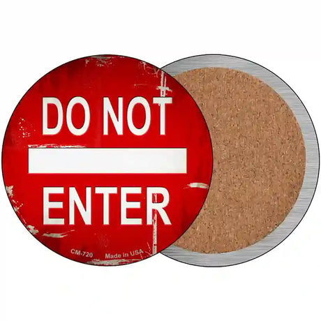 Do Not Enter Rusty Novelty Circle Coaster Set of 4