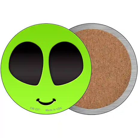 Alien Smile Face Novelty Circle Coaster Set of 4