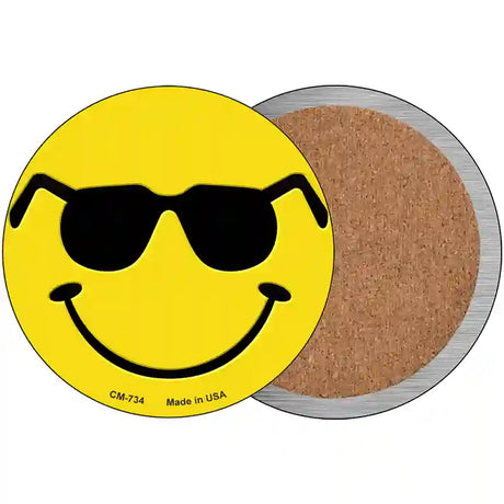 Shades Smile Novelty Circle Coaster Set of 4