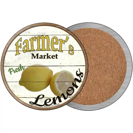 Farmers Market Lemons Novelty Circle Coaster Set of 4