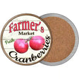 Farmers Market Cranberries Novelty Circle Coaster Set of 4