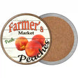 Farmers Market Peaches Novelty Circle Coaster Set of 4